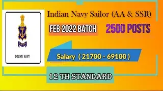 Indian Navy Recruitment 2021 #Sailor for Artificer Apprentice (AA) & Senior Secondary Recruits (SSR)