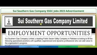 Sui Southern Gas Company Limited SSGC Jobs 2023 for Medical Officers