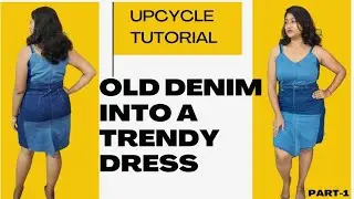 👖Transform Your Old Denim into a trendy Dress 👗| No Waste Fashion Idea l Part -1