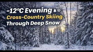 &ndash;12&deg;C Evening Cross-Country Skiing Through Deep Snow 🌲❄️