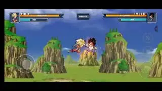 Goku lutando contra vegeta 