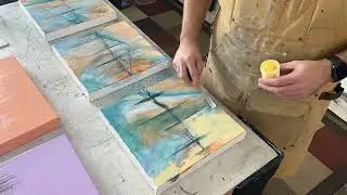 Single layer time lapse on a small triptych.