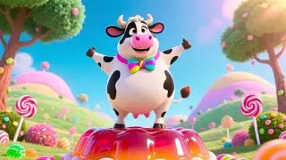 Moo Moo Cow and Friends Dance on a Candy Jelly | Fun Animal Dance Rhyme for Kids | Nursery Rhymes
