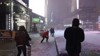 New Yorkers Awoke To Snow-Covered City