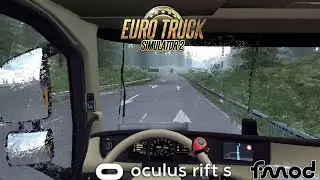 Euro Truck Simulator 2 VR | Trip from Karlskrona to Olsztyn on Light Rain -  Oculus Rift S Gameplay