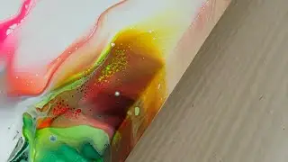 Minimal acrylic pour - Dutch pour with soft but vibrant colors - #58