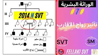 ‎⁨الوراثة البشرية التمرين7  : تآثير زواج  الآقارب  2014N  ⁩