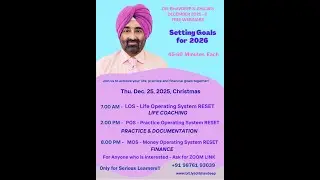 Money Operating System Reset (MOS) - Goal Setting in Finances for 2026 - Finance Session!!