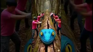 Brave Humans Save Giant Snake Trapped in Wood#effectking