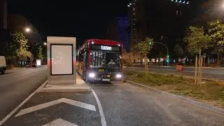 El alcalde supervisa las primeras pruebas nocturnas del tranvibús