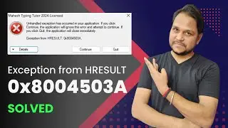 [SOLVED] Exception from HRESULT: 0x80045043A
