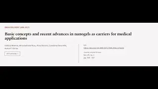 Basic concepts and recent advances in nanogels as carriers for medical applications | RTCL.TV