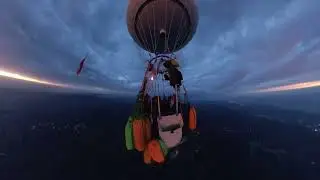 2022 Gordon Bennett Gasballon Race .Team AUT 2 before sunrise over Serbia.