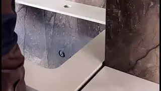 Floating artificial marble bathroom vanity top installation