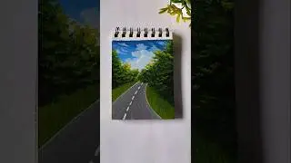 Morning Scenery Painting✨☁️#art#painting#paintingideas#acrylicpainting#shorts#shortsfeed#yt
