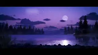 Loon Calls and Waves ASMR | Full Moon Lake Ambience