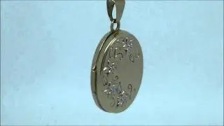 Anh&auml;nger 375 Gold Gelbgold Wei&szlig;gold Bicolor f&uuml;r 2 Fotos Medaillon Amulett 10165