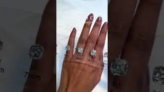 Asscher Shape Diamond Carat Weight Comparison - Shown On Hand