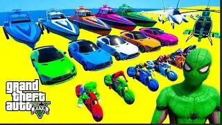 🚗 GTA V MODS Stunt Car Racing CHALLENGE with SPIDER-MAN's Super Cars #39