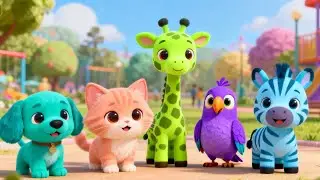 🎶 Colorful Animal Kingdom Dance Party 🐶🟣🦒 | Fun Kids Music Mix, Color Learning & Dancing Animals! 🌈🎉