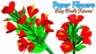 Easy Paper Flower Craft।। DIY Paper Flower Making Ideas।। DIY.  #papercraft #homedecor #craftideas 