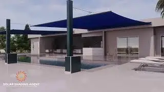 Retractable large residential swimming pool shade sails - Watch in 4K full screen - Hamburg