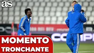 El MOMENTO PRE-PARTIDO entre HUIJSEN, VINICIUS, CAMAVINGA: SE PARTEN DE LA RISA