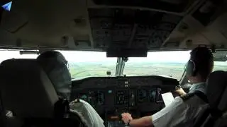 Landing at Fiumicino (FCO/LIRF) on runway 16L - Q400 Eurolot