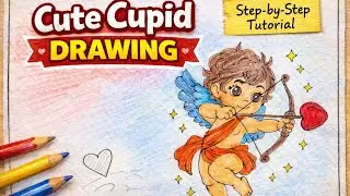 Cute Cupid Drawing Step by Step | Easy Love Angel Drawing for Beginners | Valentine Special Art