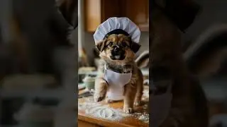 He cooked chicken just to make his friends smile 🐶🍗Food + friends#aivideo #puppy #puppylove #puppy