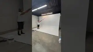 My studio got a cyclorama wall. This is how the process went. #CycloramaWall #CycWall #InfinityWall