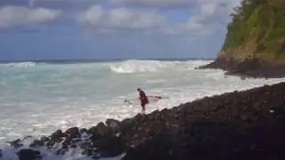 Ricardo Campello | Getting washed at Jaws Shore Break | Drone