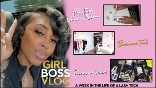 LASH VLOG 1: DAY IN THE LIFE OF A LASH TECH| VOLUME LASH TUTORIAL| PACKING ORDERS| BOSS TALK
