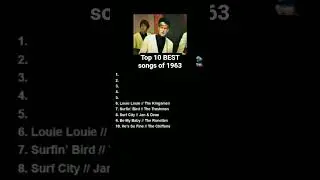 Top 10 BEST songs of 1963 #60smusic #rnb #rock #60srock