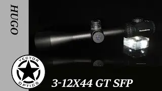Vector Optics // Hugo 3-12x44 GT (SCOM-31) FMC Turret 1/4 MOA & 60MOA 25.4mm Tube with Illuminated