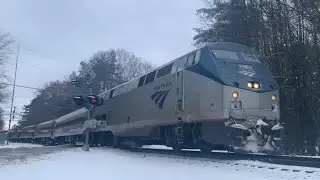 5 Amtraks, 1 Freight: Snow Day Special