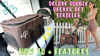 Deluxe Double Decker Pet Stroller for Multiple Pets by Petique | How To + AMAZING Features