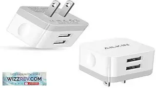 2Pack USB Wall Charger Plug AILKIN 2.4A Dual Port USB Adapter Power