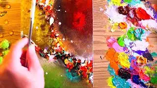 How To Paint Modern Abstract Painting In Acrylics | Colorful Abstract | Therapy Art