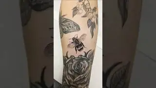 Hyperlapse &ndash; Realistisk humla i miniformat 🐝 |#tattoo