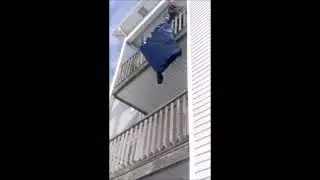 Third Floor Moving Fail  (Tarp Breaks Tv Falls On Truck)