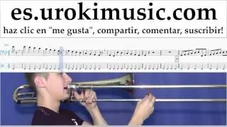 Tutorial de Trombón Mission Impossible - Theme Clases Notas Parte#1 um-i927