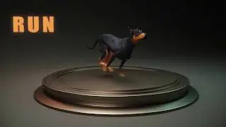Dog Trot and Run 3D Animation