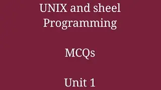 Unix and Shell Programming MCQs | Unit1