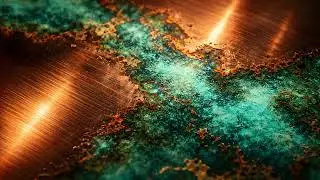 4K COPPER ART - Metallic Oxidation - 1 Hour Industrial Luxury / Copper & Patina TV Background