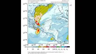 PYcast. Viento en superficie (km/h) y PRNM (hPa). D1. 2026-01-09 0000 UTC (+96h).