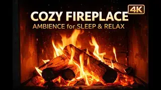 Cozy Fireplace 4K 🔥 | 6 Hours Fire Sounds for Deep Sleep, Relax & Stress Relief