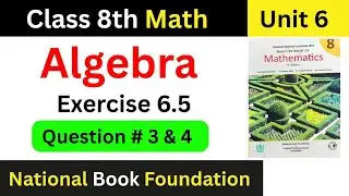 Grade 8 Algebra Unit 6 | Exercise 6.5 Q3 & Q4 Explained | NBF Math Book 2025