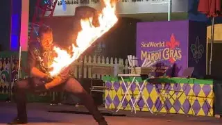 Burning Desire - The Best Fire Show you will see today. At Sea World San Diego Mardi Gras