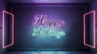 Happy Holidays Neon Christmas Motion Video Abstract background Live Wallpaper Gaming Streaming